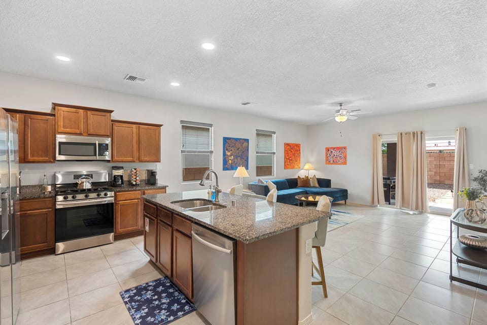 Kitchen and living area