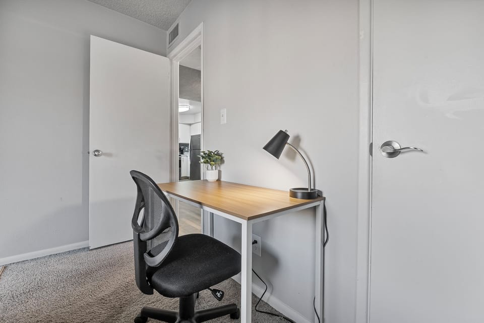  Dedicated desk and chair for remote work.