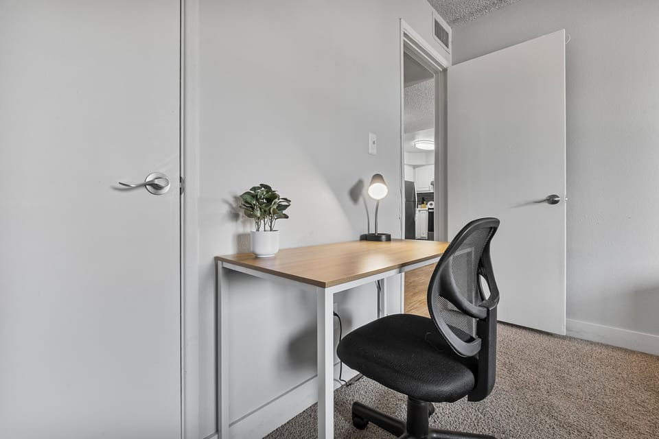 Dedicated desk and chair for remote work.