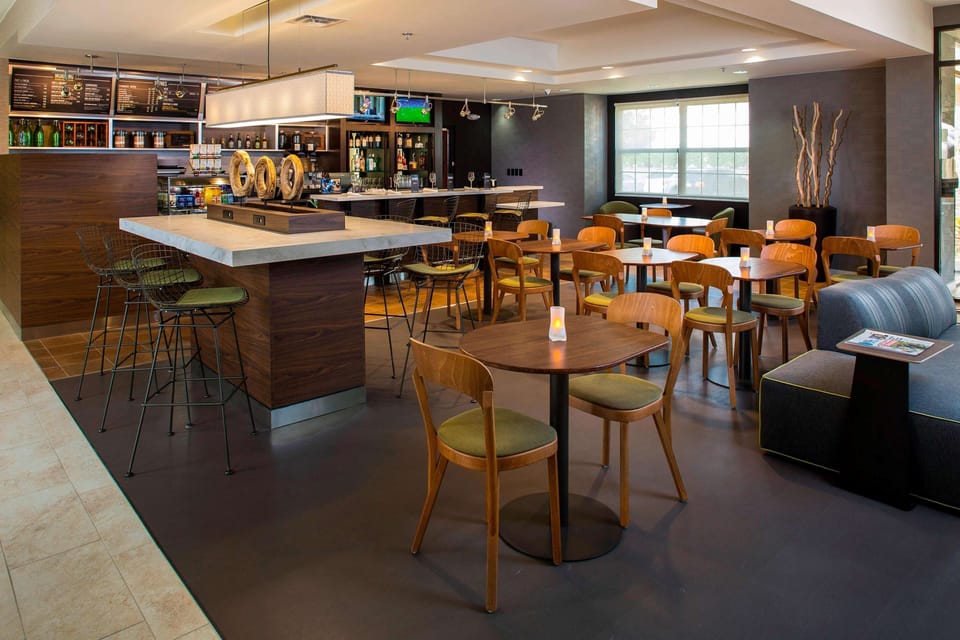 Sip cocktails and savor bites in the lively bar lounge.