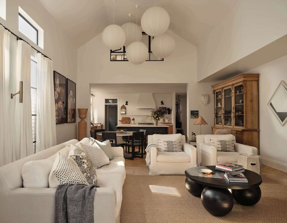 Living room and dining area