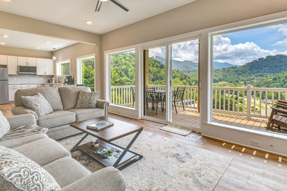 Maggie Valley Vacation Rental | 2BR | 2BA | 900 Sq Ft | Stairs Required