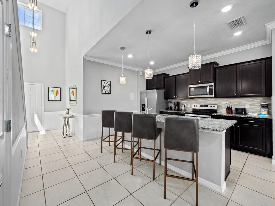 Modern Full Size Kitchen with Bar Stool Seating