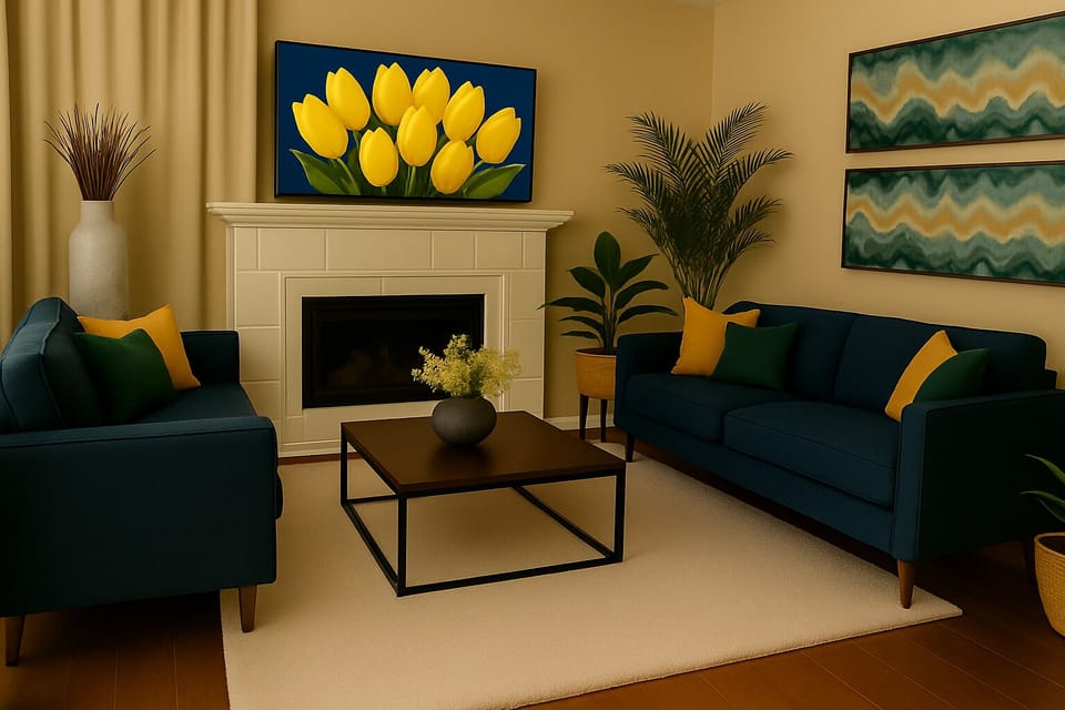 Modern Living Room with Artful Highlights