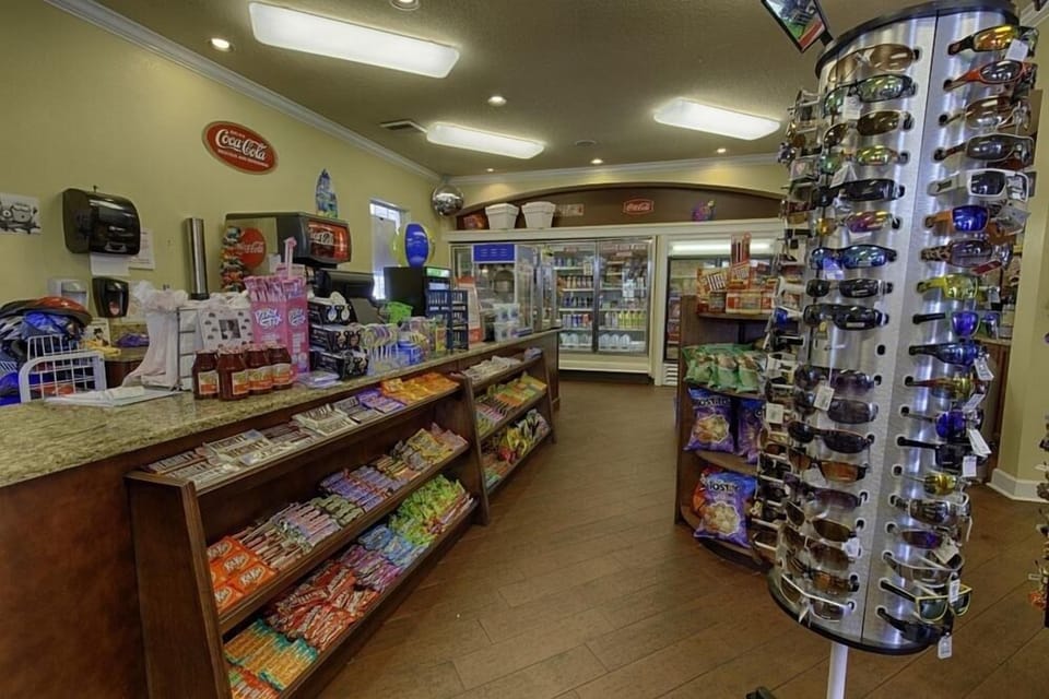 Well-stocked on-site store with snacks, drinks, and essentials for your convenience.
