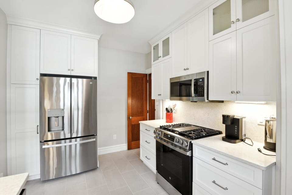 Indoors, Kitchen, Appliance, Refrigerator, Microwave