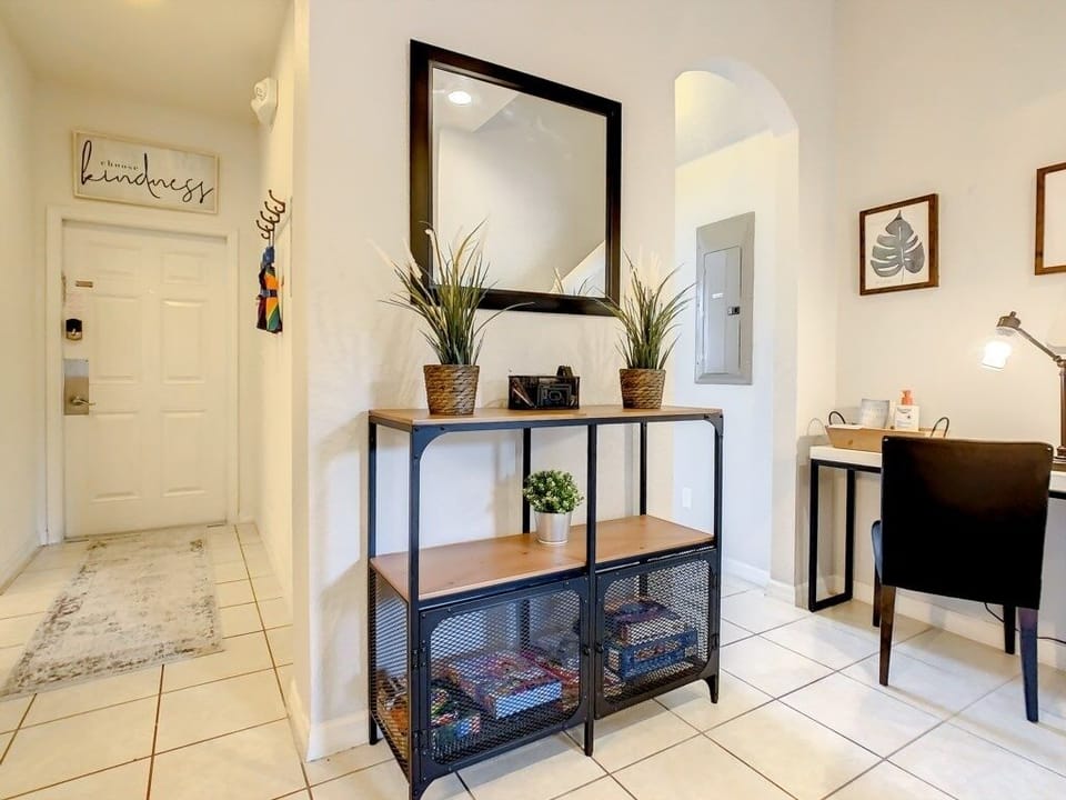 Welcoming entryway with modern decor to make you feel right at home.