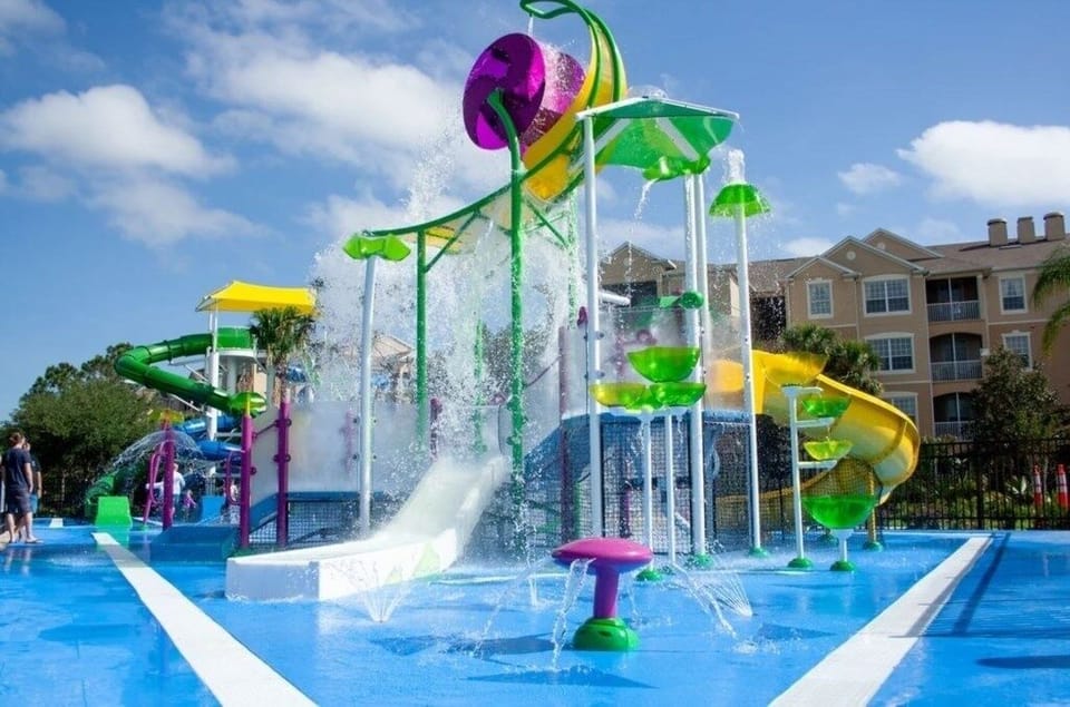 Fun-filled splash pad with vibrant water features – a hit with kids and families.