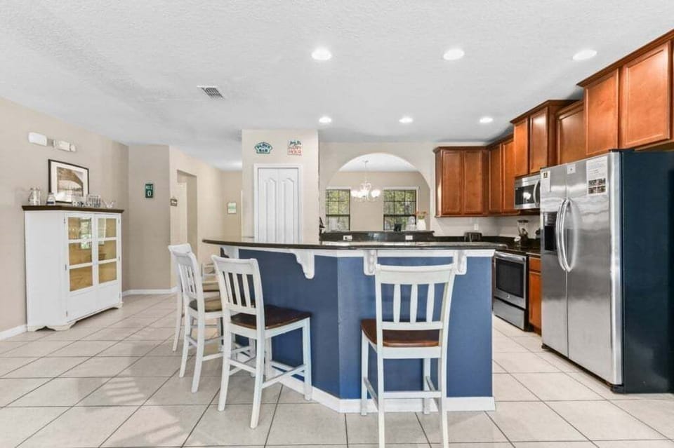 KITCHEN:  Fully Equipped Kitchen with Seating for 4 at Kitchen Island