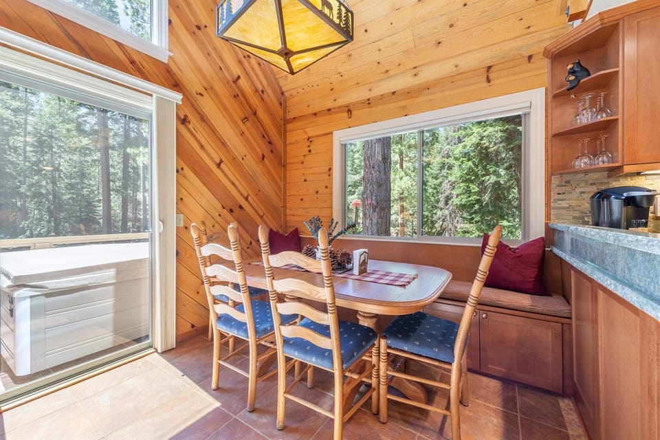 Dining for six: Enjoy comfort and conversation in the dining area that seamlessly opens up to the main living room and kitchen.