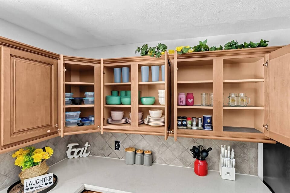 All essential cookware and utensils in the house .