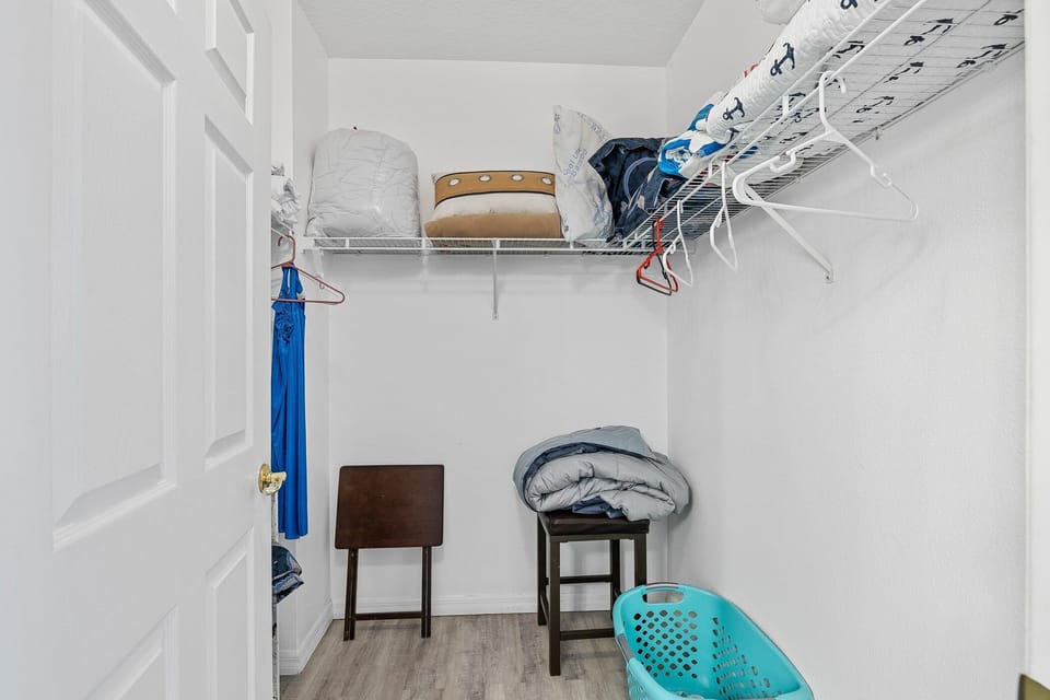 The primary bedroom features a walk-in closet.