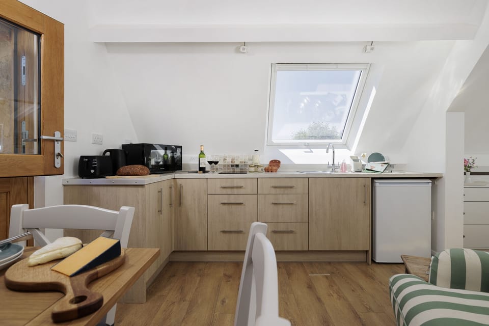 The kitchen area
