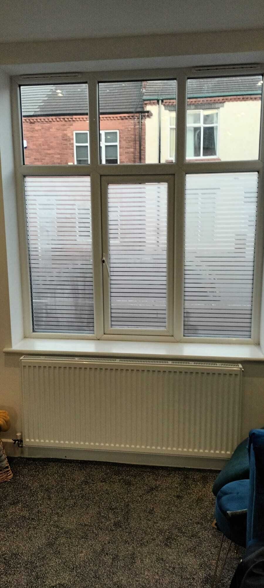 Privacy protection onto windows with sitting area