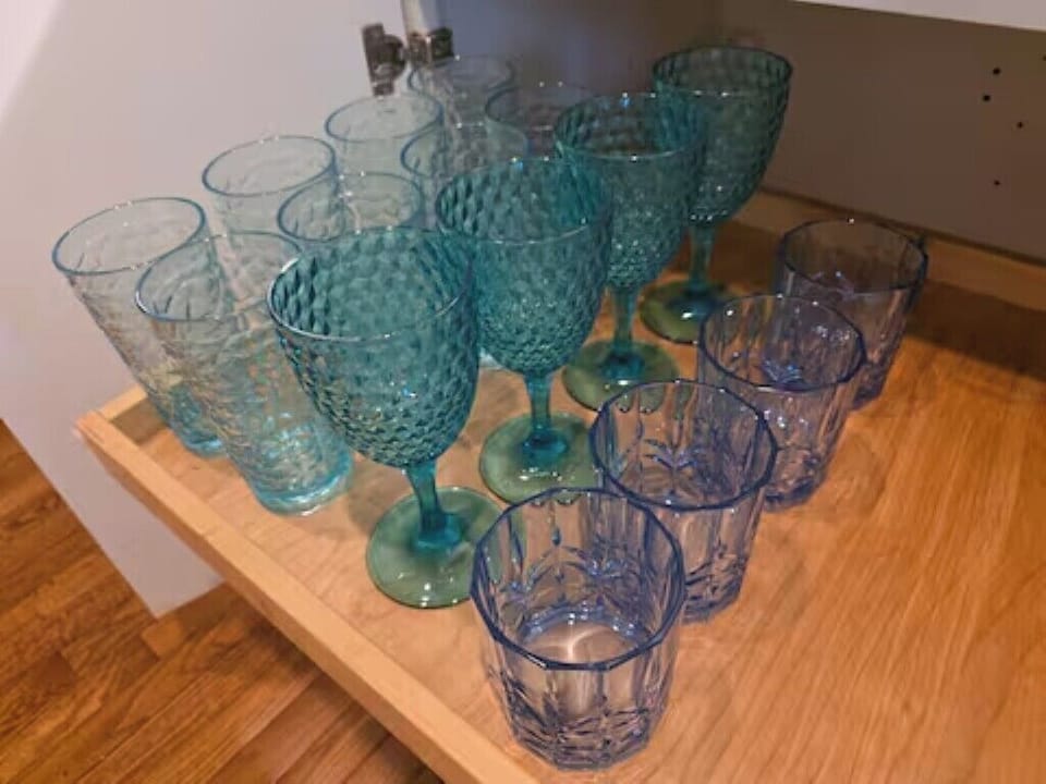 Plastic glasses for around the pool