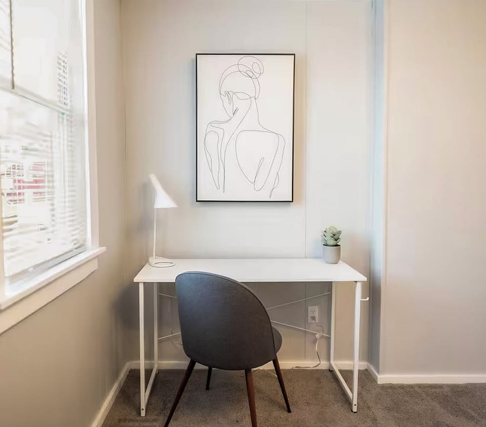 Working while traveling comes easy with the designated work area in the bedroom