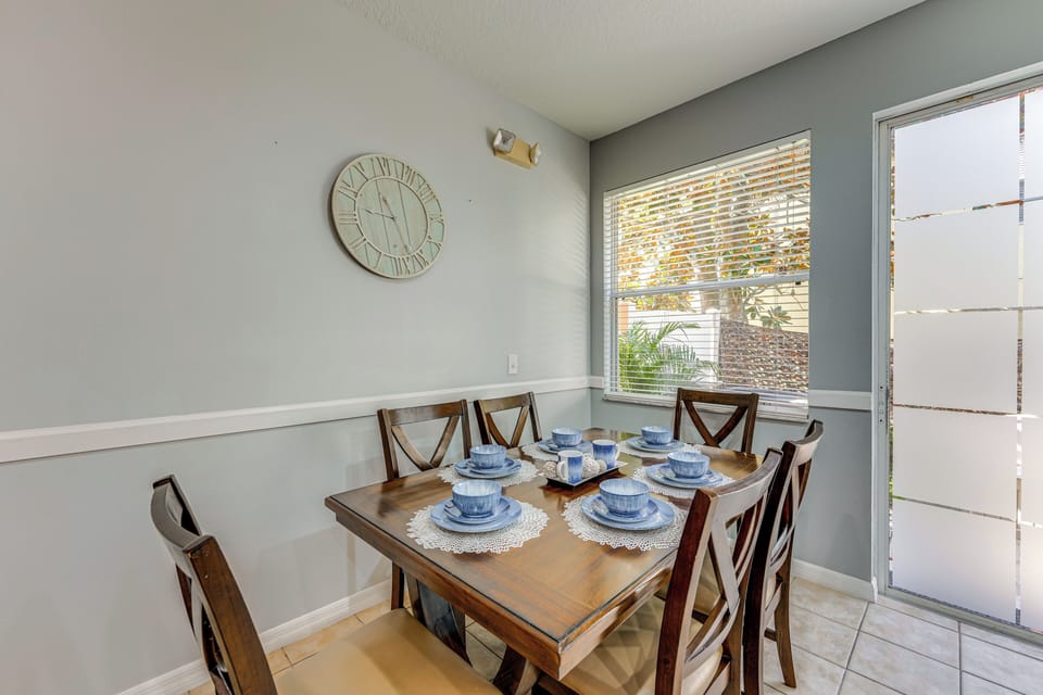 Dining Area | 1st Floor | Dishware/Flatware | Central Heating & A/C