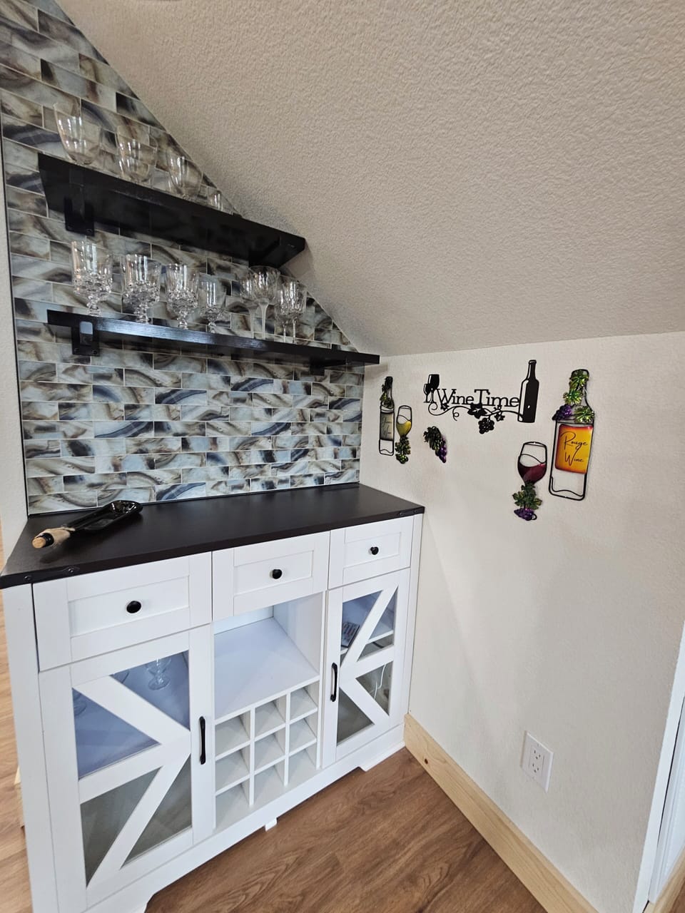 Wine bar in living area