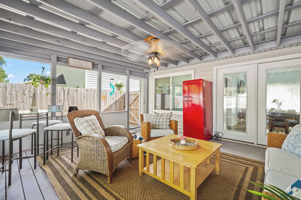 Spacious sunroom perfect place to play some family games