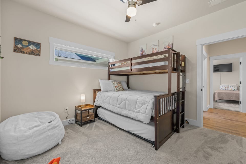 Bedroom #3- Bunkbed- twin over queen & twin trundle- single-level home