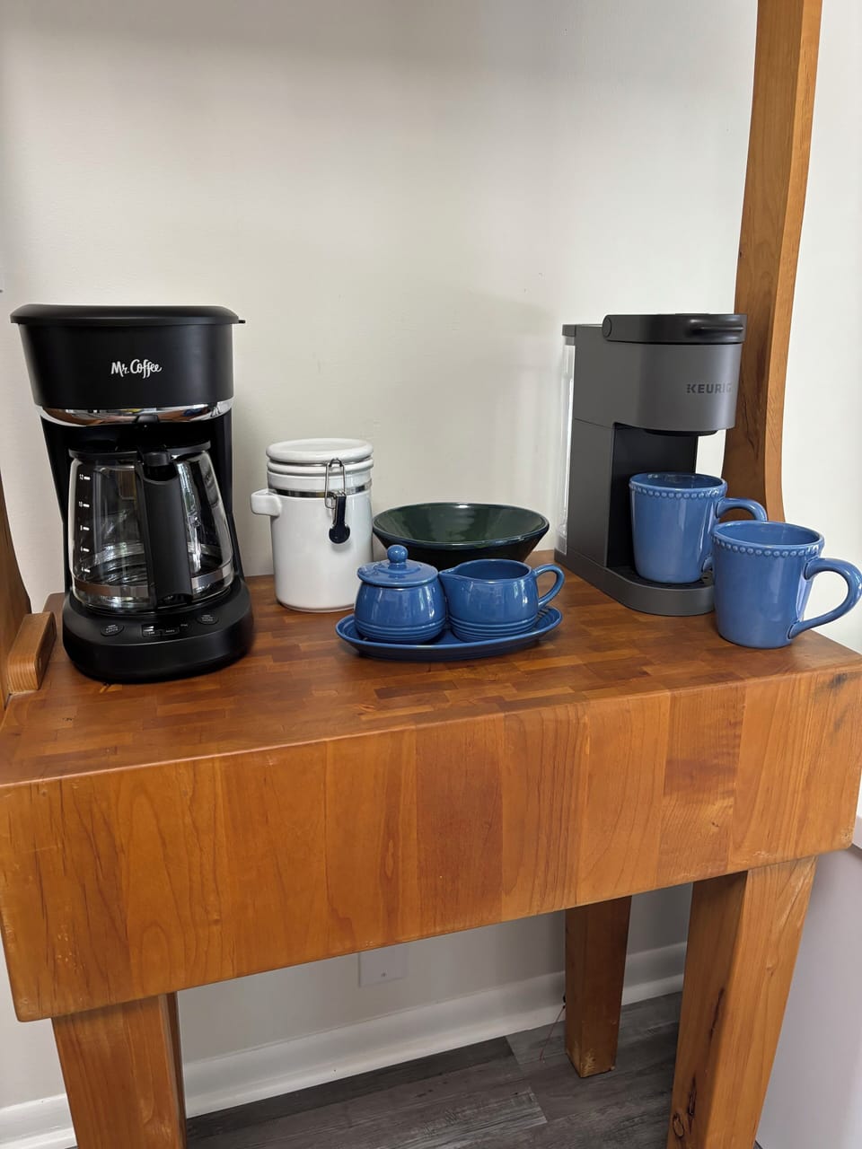 Generous coffee bar for easy mornings