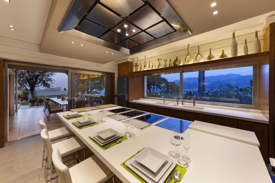 Interior Design, Kitchen, Furniture, Ceiling, Flooring, Lighting, Countertop, Home, Architecture, Floor