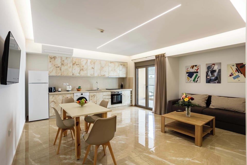 Dining Space with Modern Artwork – Blends design with functionality.