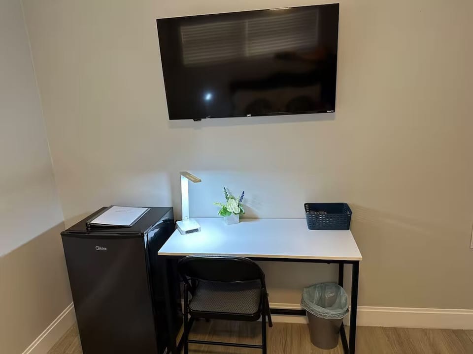 Bedroom #2 Study Desk, Smart TV & Mini Fridge