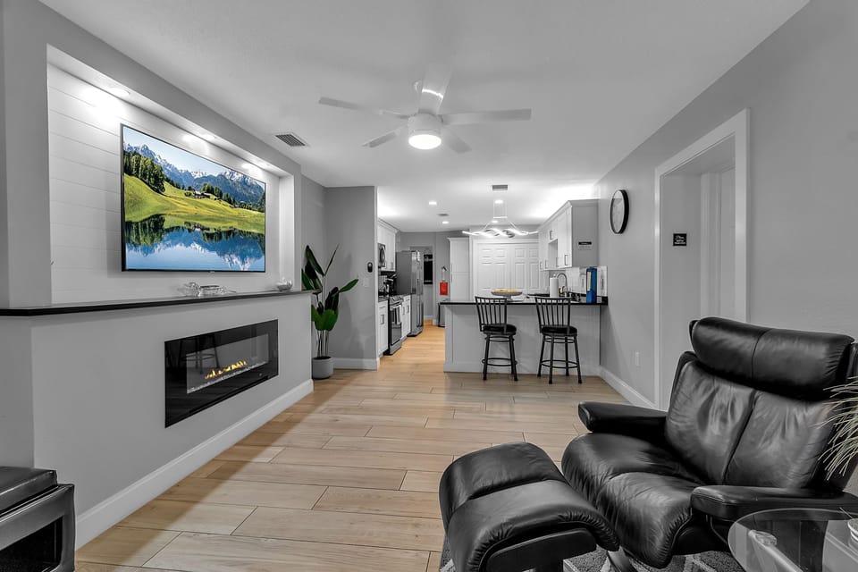 Shared Common Area With Large Smart TV and Seating