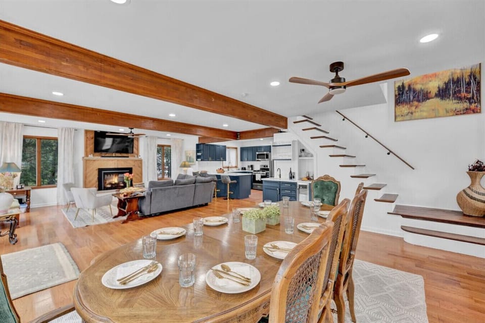 Open living and dining area designed for connection — watch TV, dine, and relax all in one spot.
