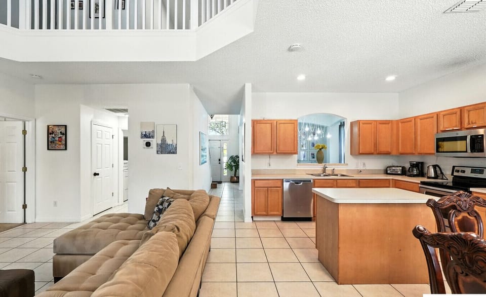 Open-concept design keeps everyone connected while cooking