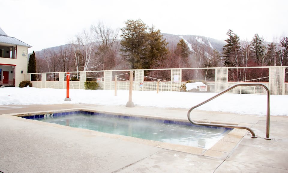 Hot tub in the winter after a long day of skiing Loon