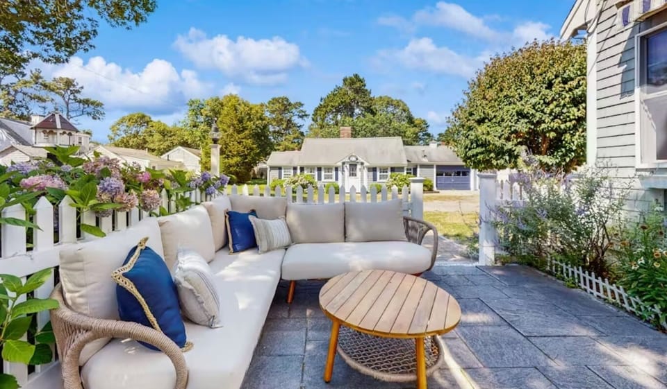 Enjoy your morning coffee in comfort with inviting outdoor seating. 