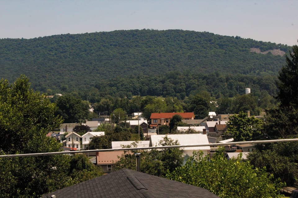 view of the town from upstairs