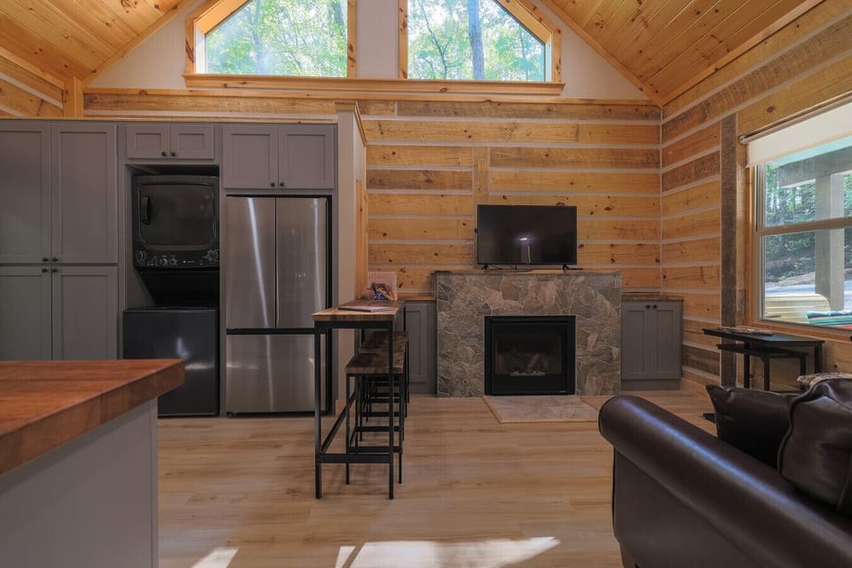 The Bears Den - Living room and kitchen