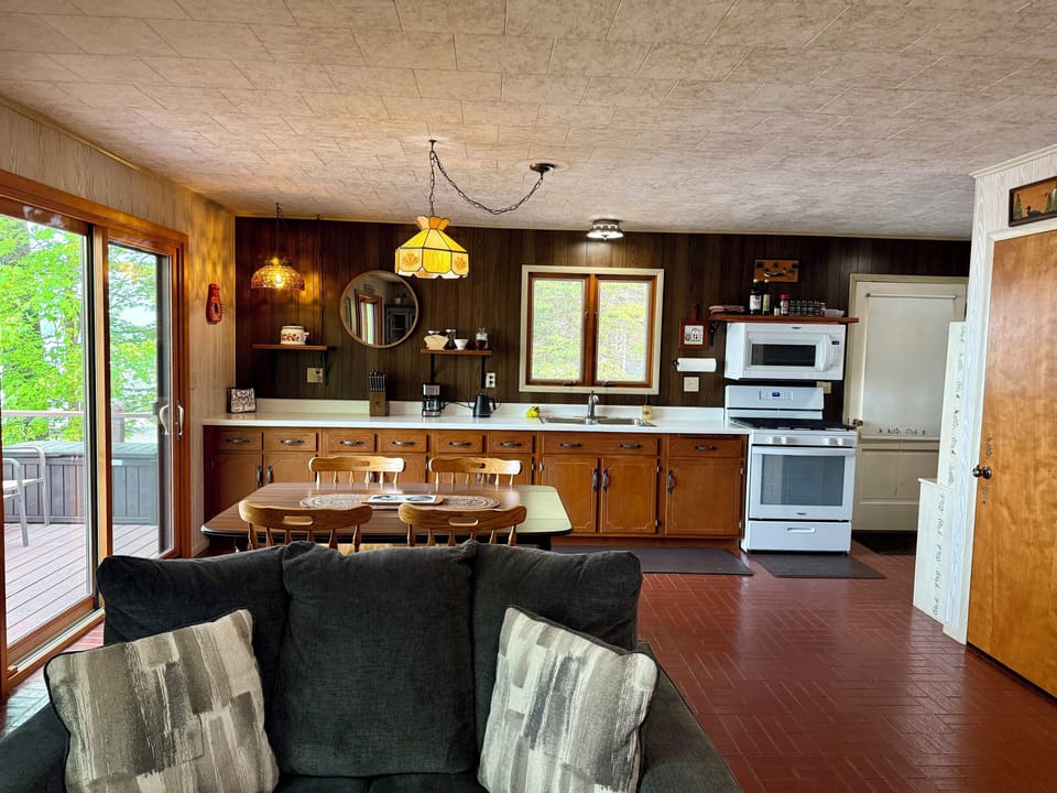 View of kitchen from living room