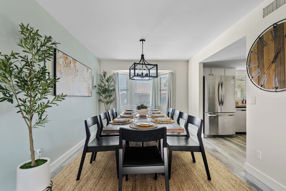 Dining Room: Overlooking the kitchen, the dining room flows effortlessly into the heart of the home, creating the perfect setting for shared meals, celebrations, or casual nights in.