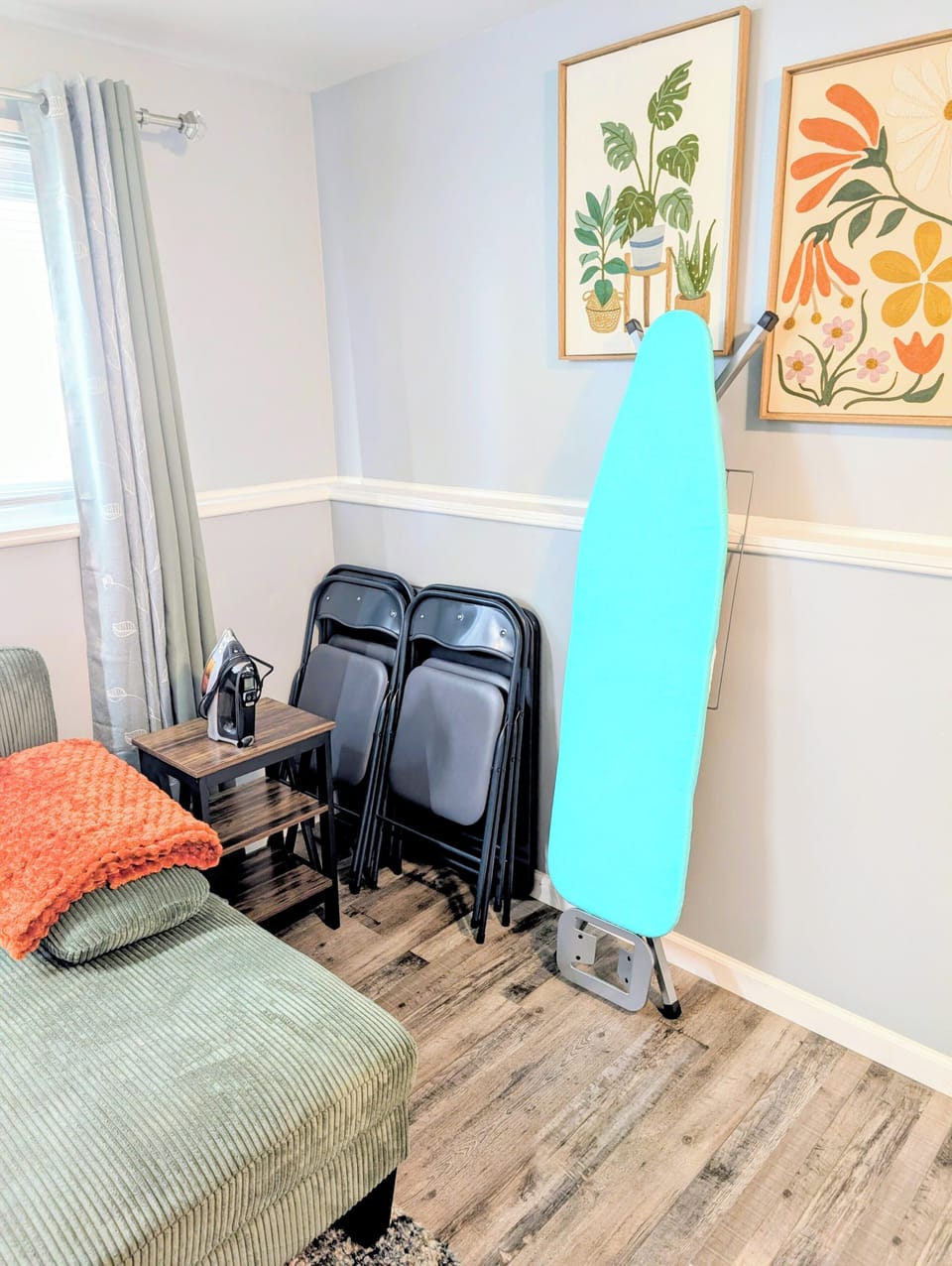 Ironing Board and game table and chairs