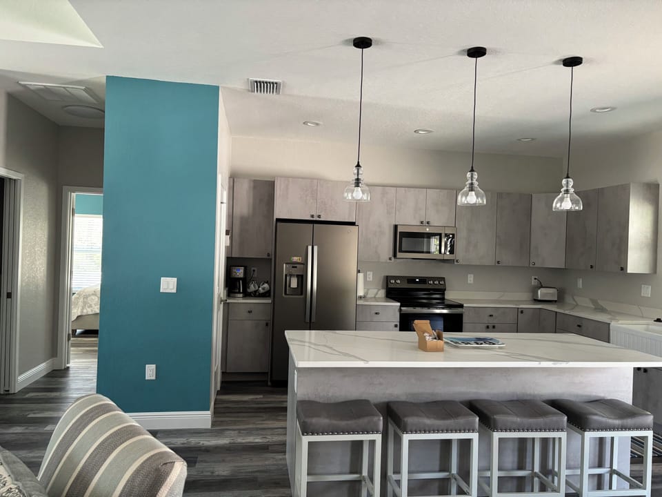 Beautiful kitchen; open space.