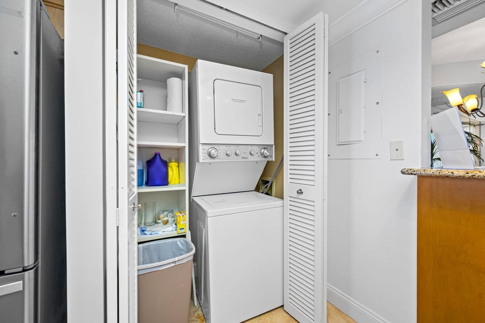 Washer and dryer for your convenience.