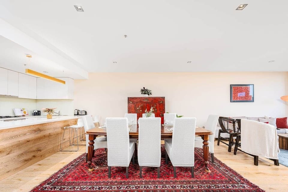 Large dining area for dinners at home