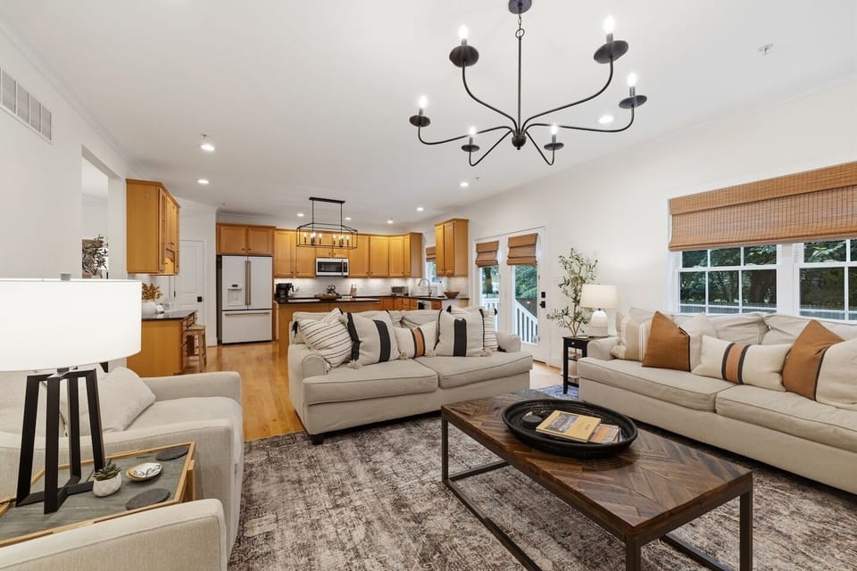 Open-concept living and kitchen space keeps everyone together.