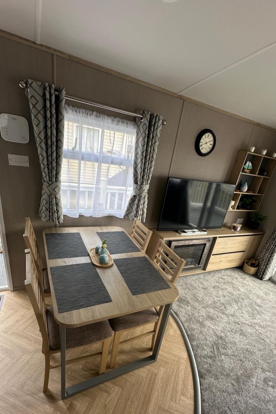Dining room 4 seats and high chair available on request 