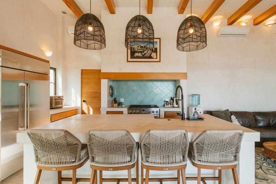 Fully equipped kitchen with everything you need for tacos nights and margaritas.