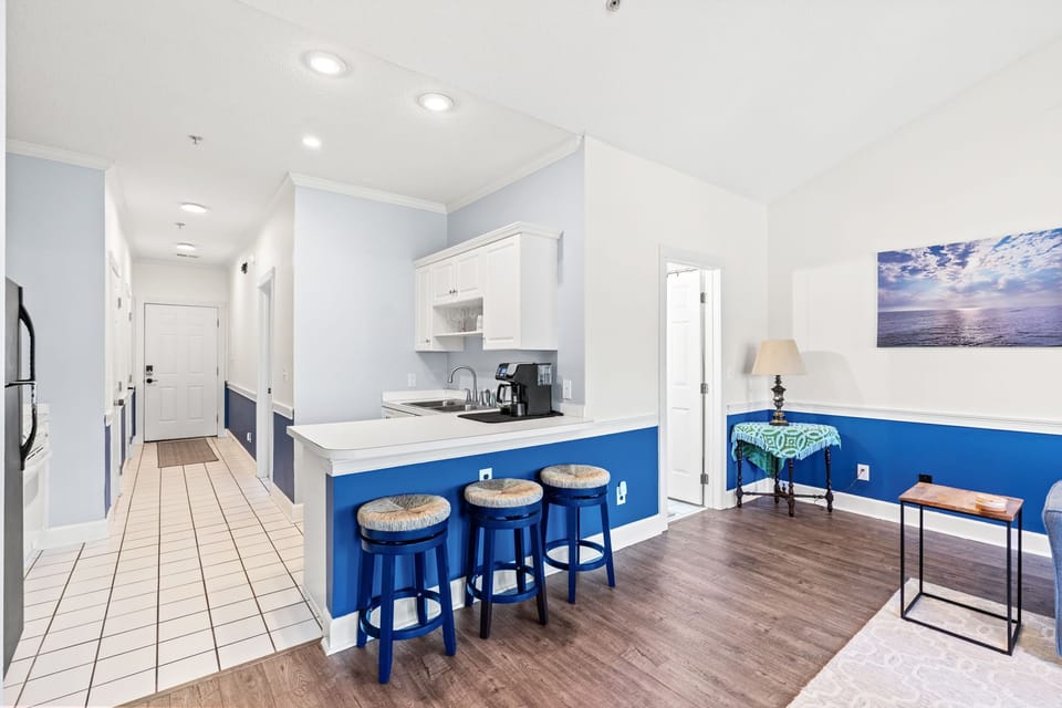 Perfect space for morning coffee or a quick bite at the breakfast bar.