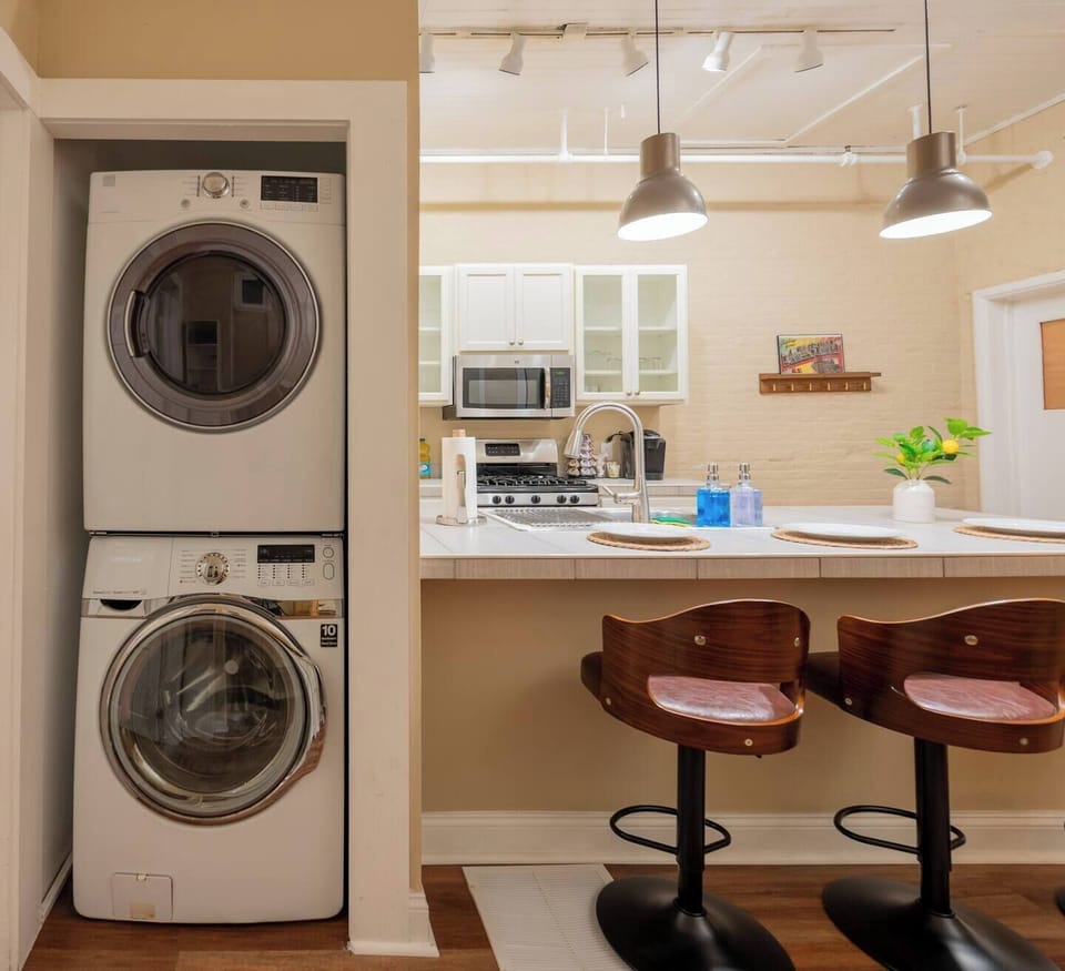 Enjoy the convenience of an in-unit washer and dryer — perfect for longer stays or freshening up during your trip.
