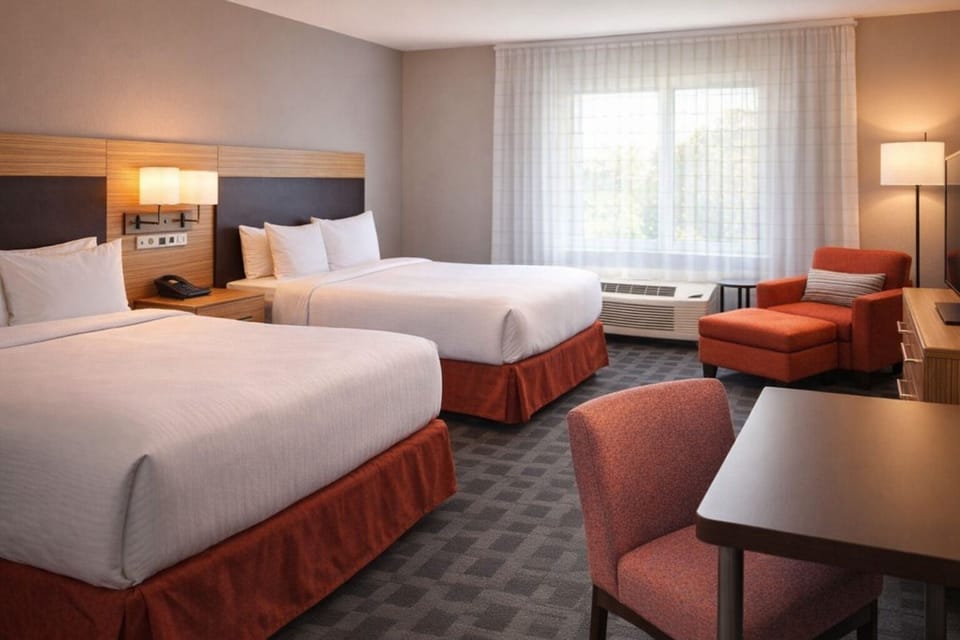 Unwind in crisp double beds after a full day out.