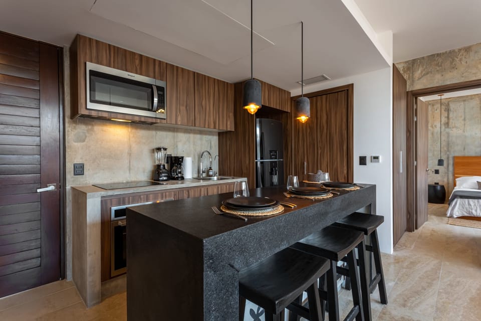 Beautiful kitchen with seating for 3 and all the amenities you need to feel at home. 
