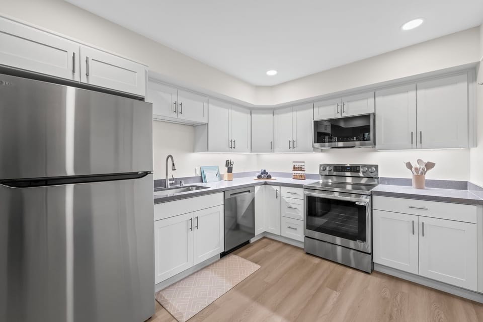 Whip up delicious meals in this sleek, fully-equipped culinary haven!