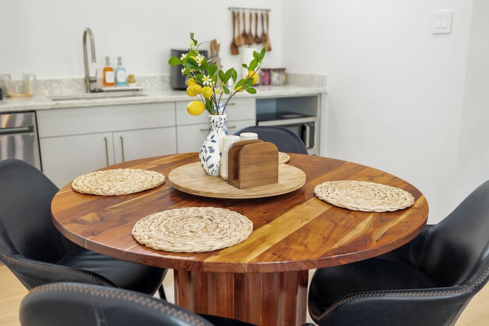 Seats 4 comfortably, perfect for sharing meals and making memories.